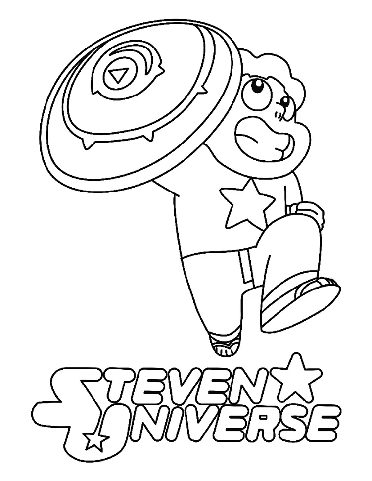 Steven Universe With His Shield