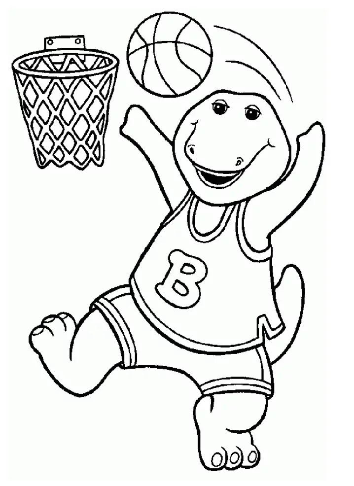 Barney Playing Basketball