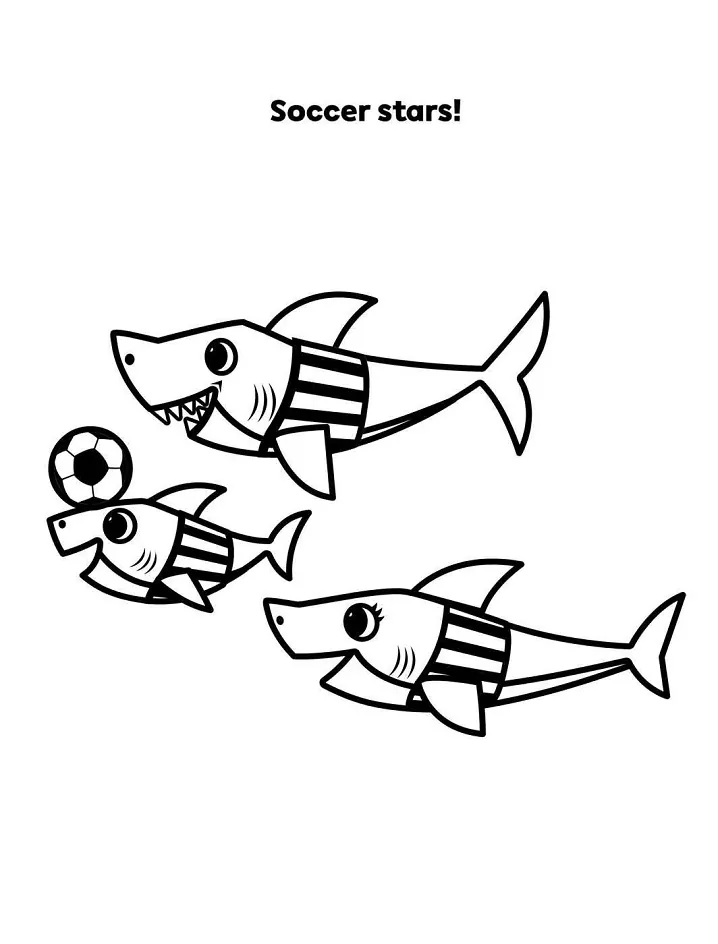 Baby Shark Familie Fußballstars