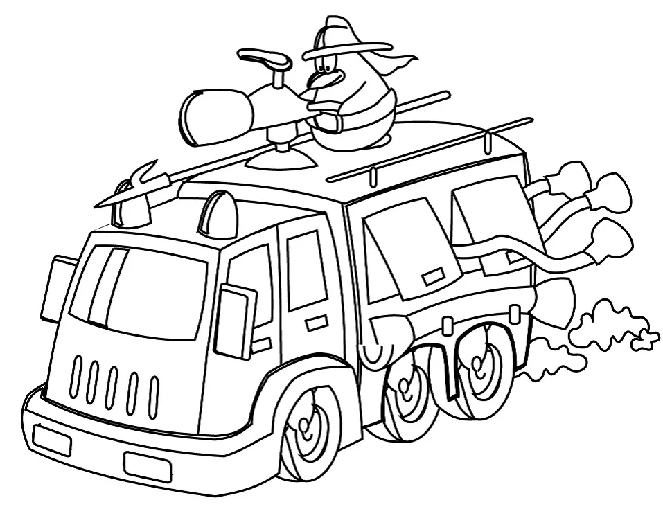 Karikatur Feuerwehrauto