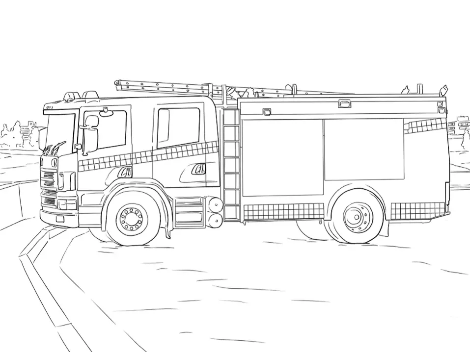 Fire Truck on the Road