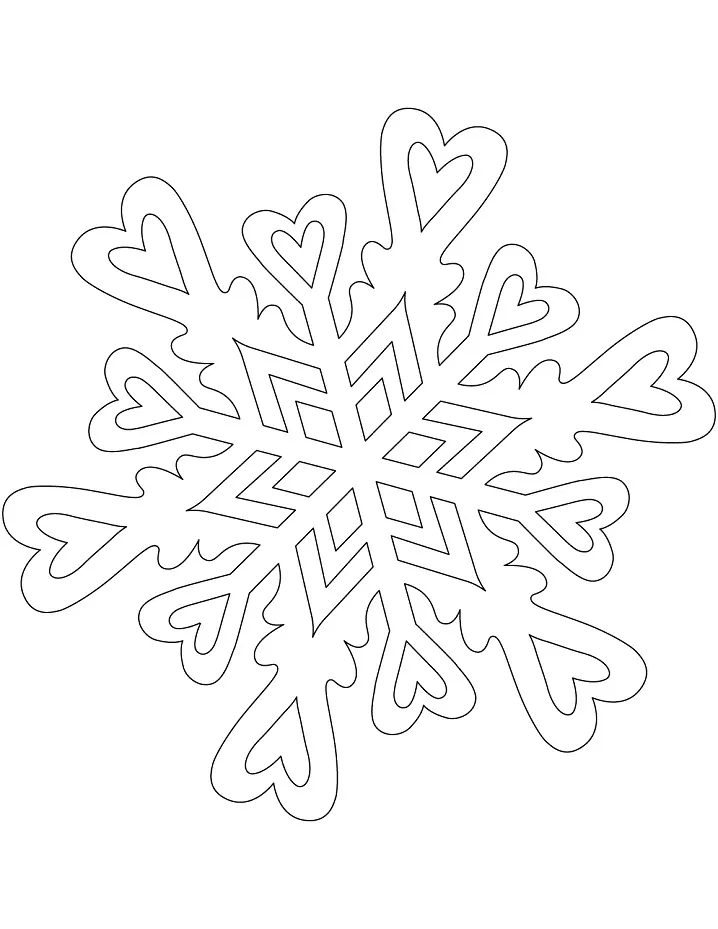 Snowflake Pattern with Hearts