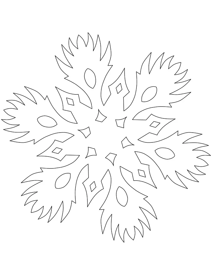 Snowflake with Burning Pattern