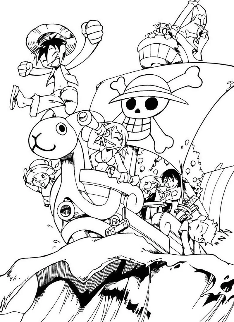 Chibi Luffy and Crew