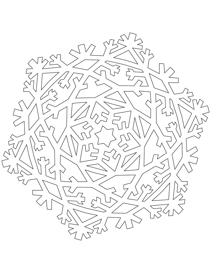 Snowflake with Many Crystals