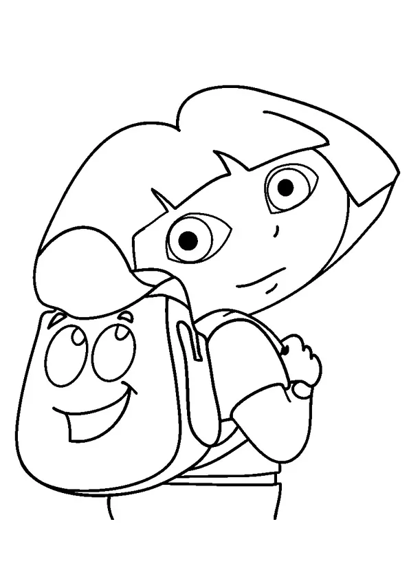 Dora mit Rucksack