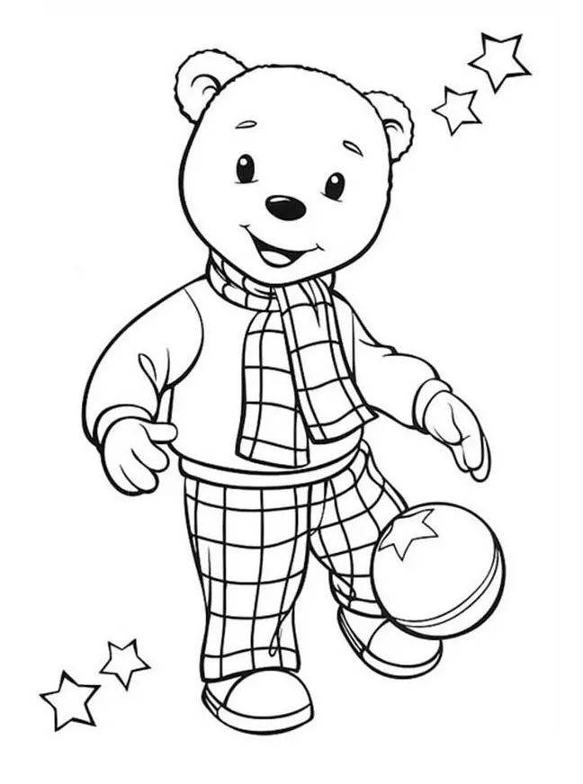 Rupert Bear Playing with a Ball