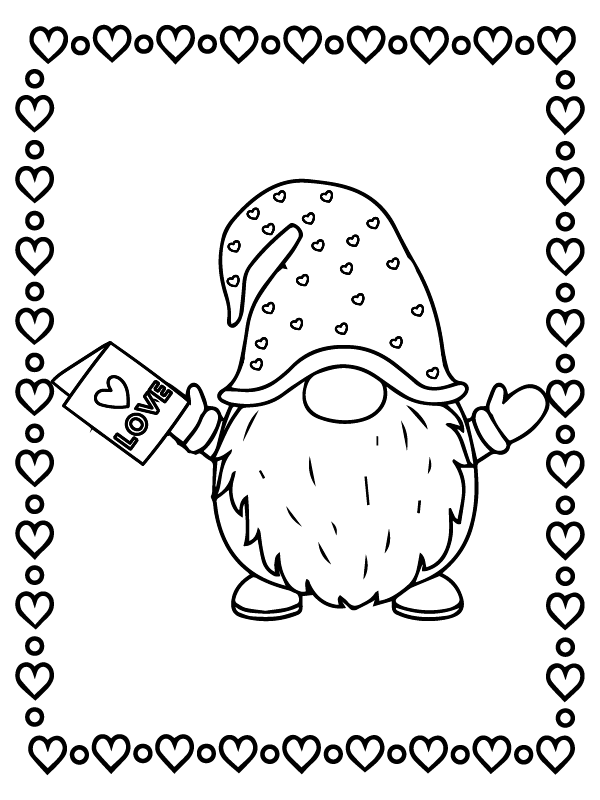 Adorable Gnome in Valentine's Day