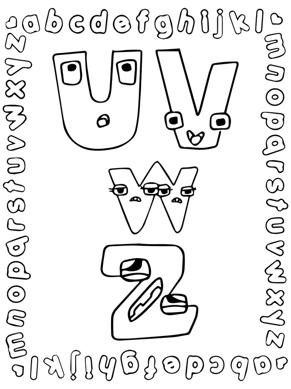 Alphabet Lore Letter U, V, W, and Z