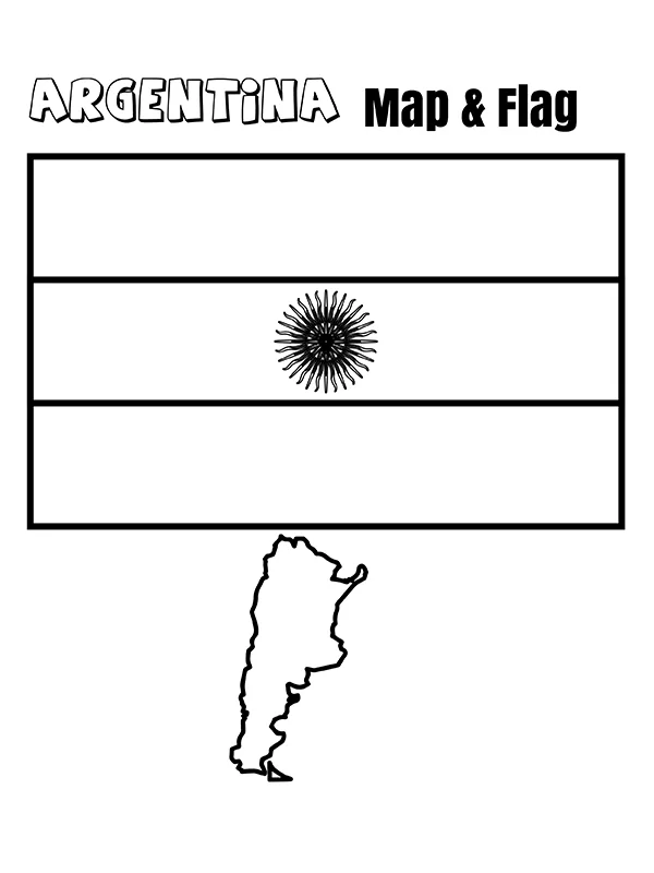 Argentina Flag and Map