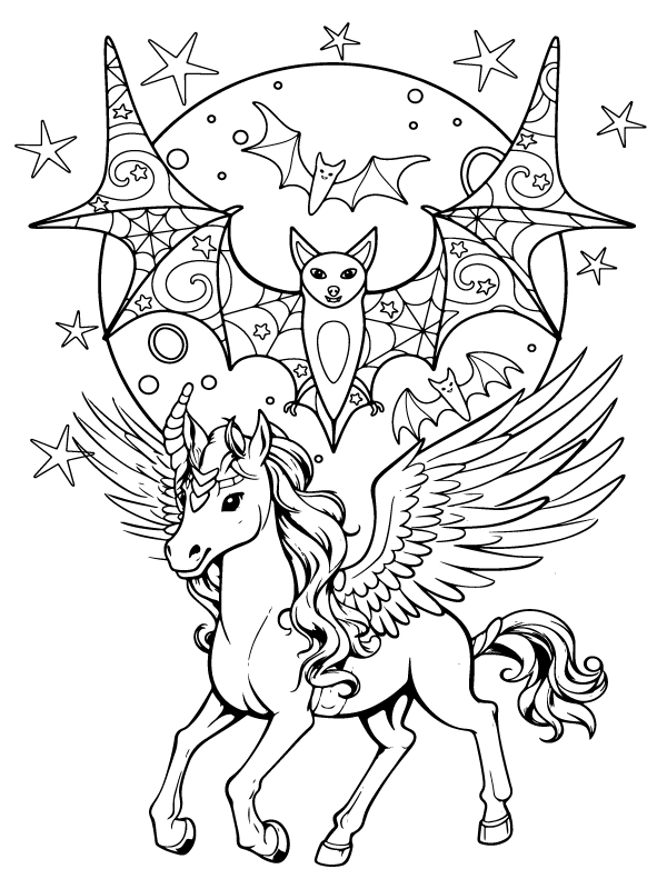 Halloween Unicorn coloring page-09