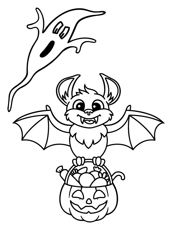 Bat, Pumpkin and Ghost Halloween