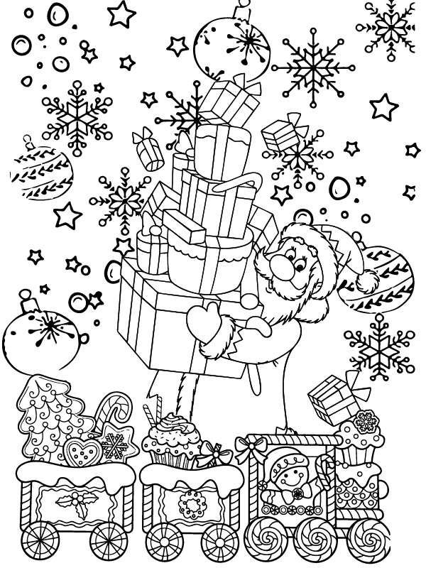 Beautiful Christmas Coloring Pages for Adults Free Download