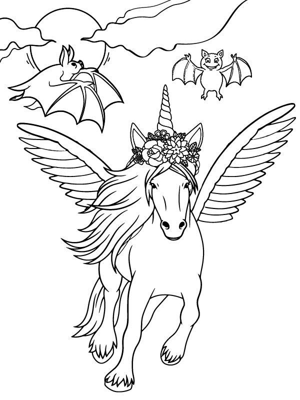 Halloween Unicorn coloring page-06