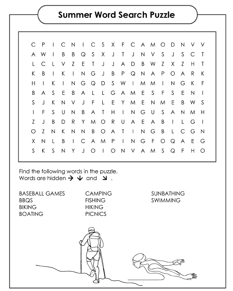 Best Free Printable Summer Word Search Puzzles