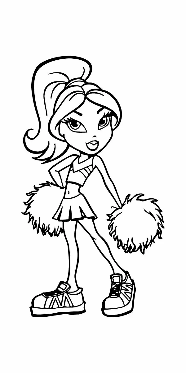lucky Bratz Cheerleading coloring page