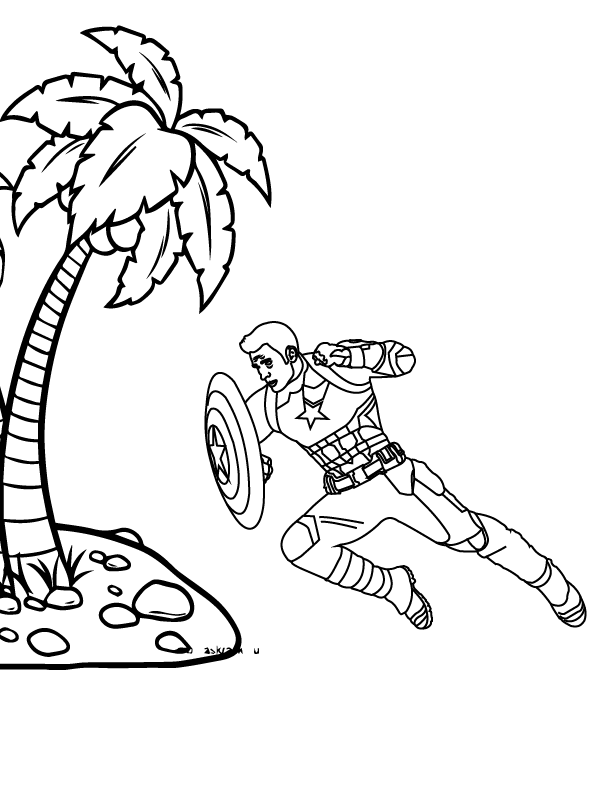 Captain America and Coconut Tree