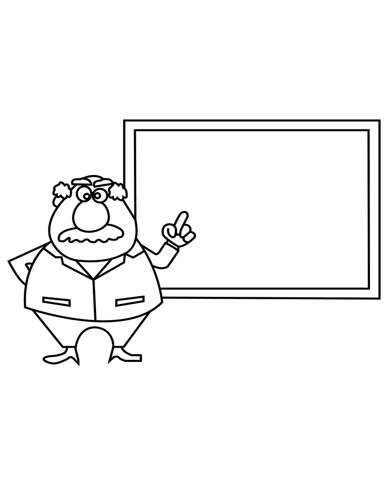 Cartoon Moses Teacher with Blackboard