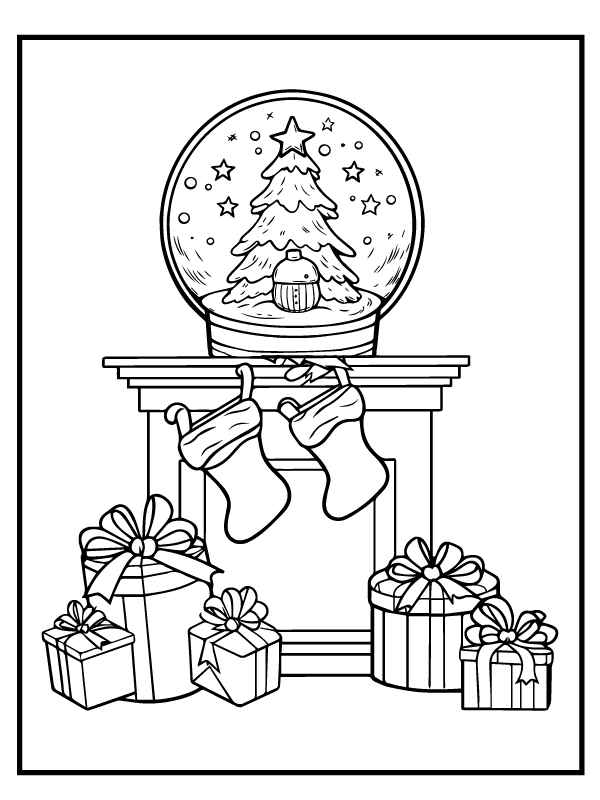 Christmas Card with Gifts Printable Design