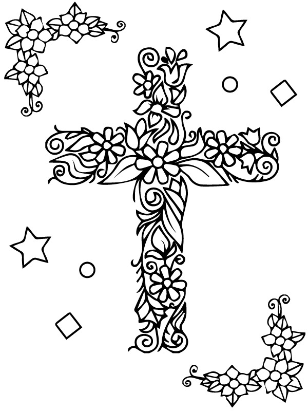 Christmas Cross with Mandala Style