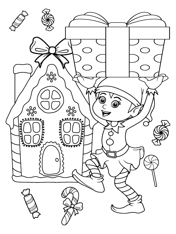 Christmas Elf and Cute House