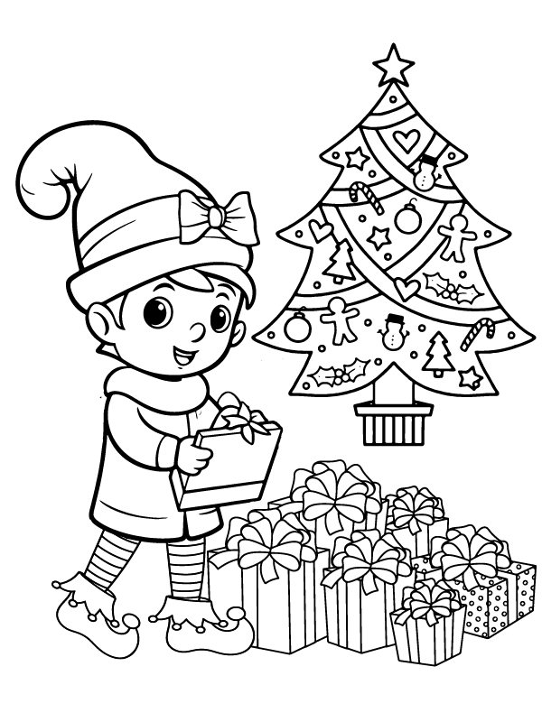 Christmas Elf with Beautiful Gift