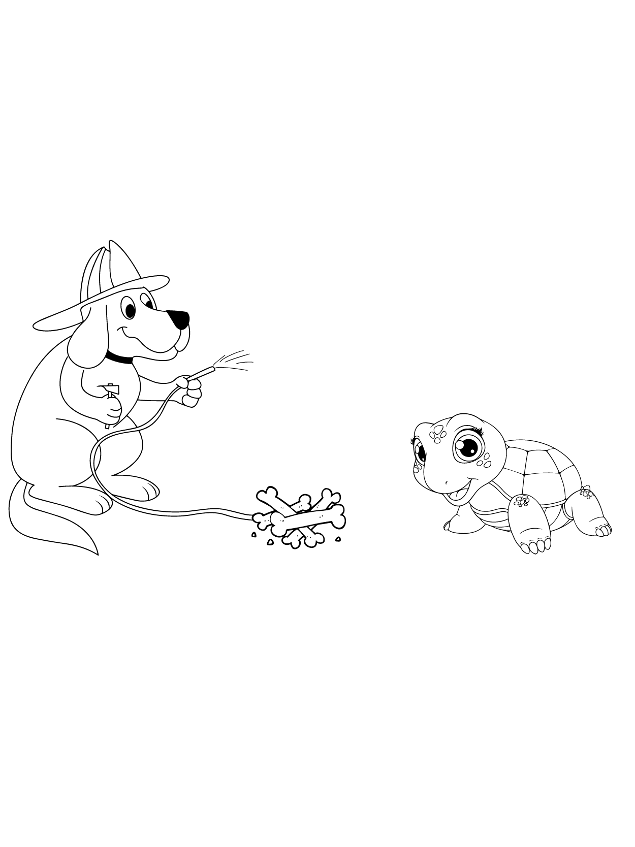 Clifford spielt mit der Schildkröte