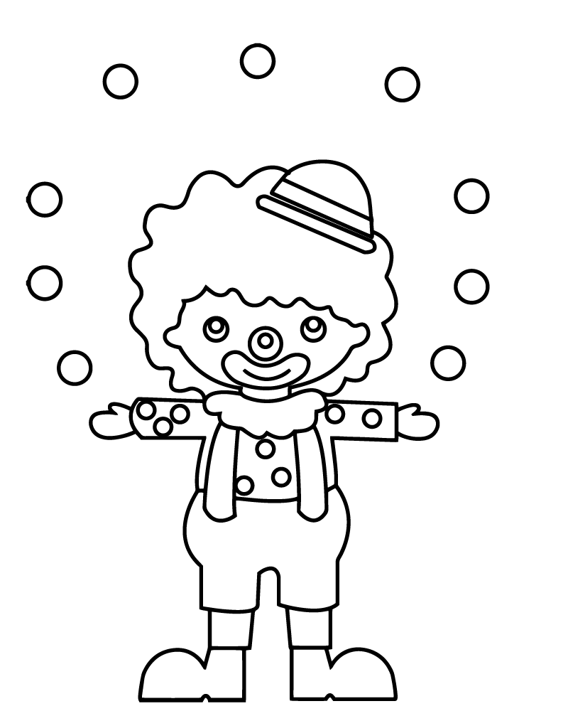 Clown Easy to Color
