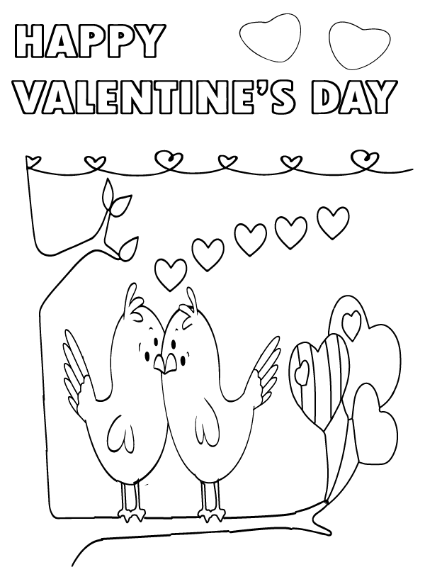 Coloring Sheet Happy Valentine's Day