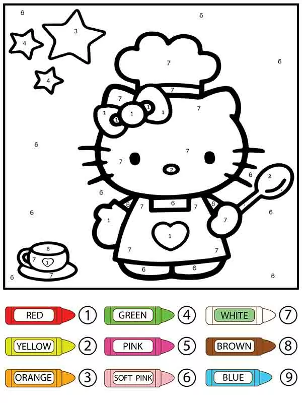 Cooking Hello Kitty Color By Number