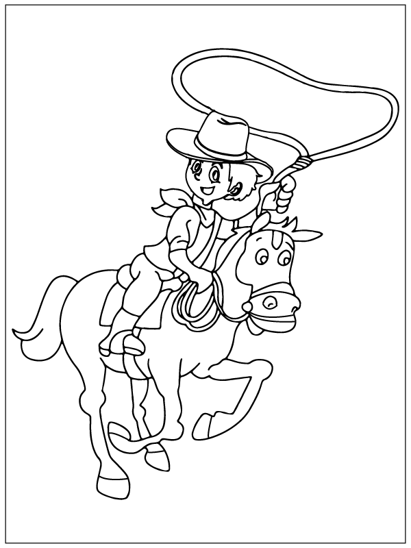 Cowboy reitet ein Pferd