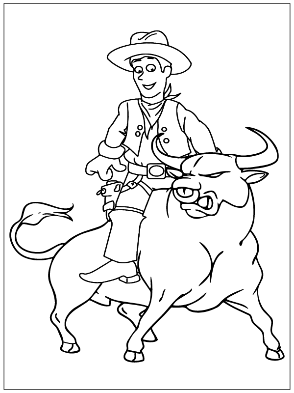 Angry Cowboy coloring page