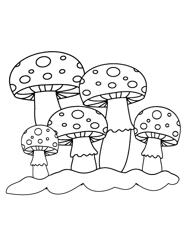 Create Art with Printable Cute Mushroom Design