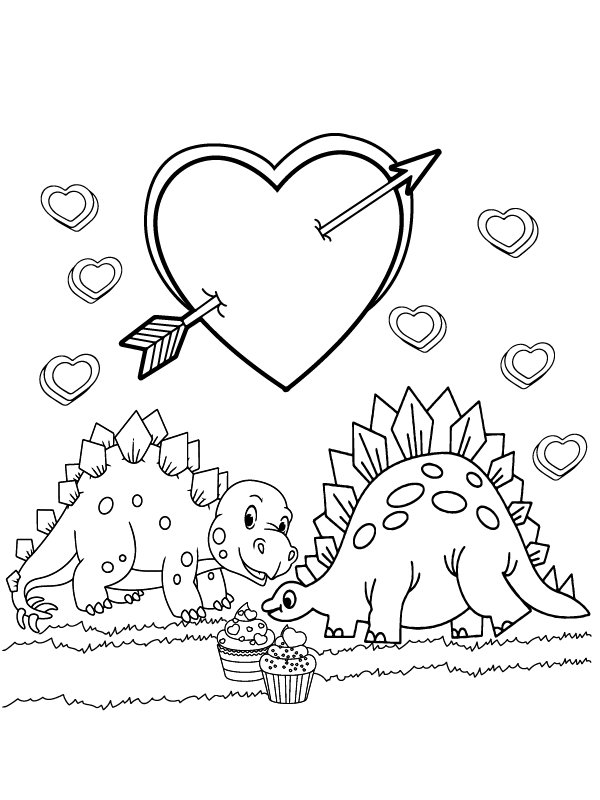 Amor Pfeil Herz und Dinosaurier Valentinstag