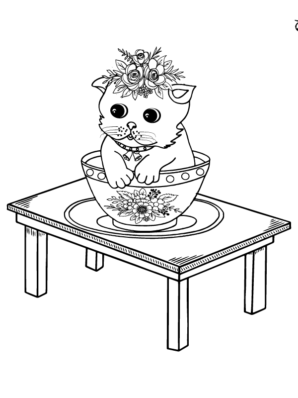 Cute Cat in a Bowl