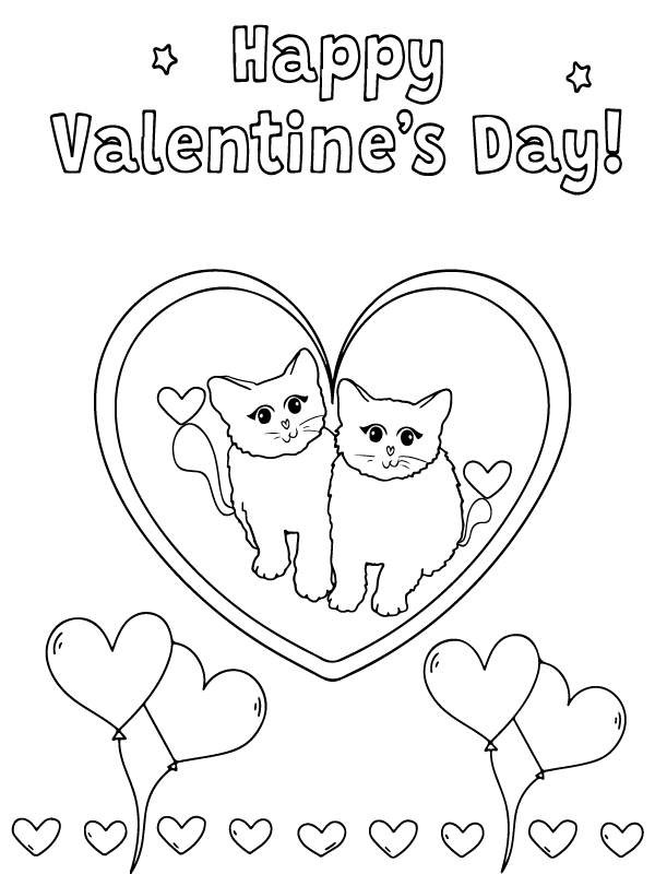 Cute Kittens Happy Valentine's Day