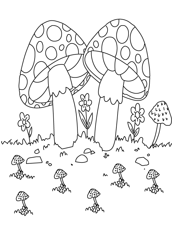 Cute Mushroom Coloring Fun