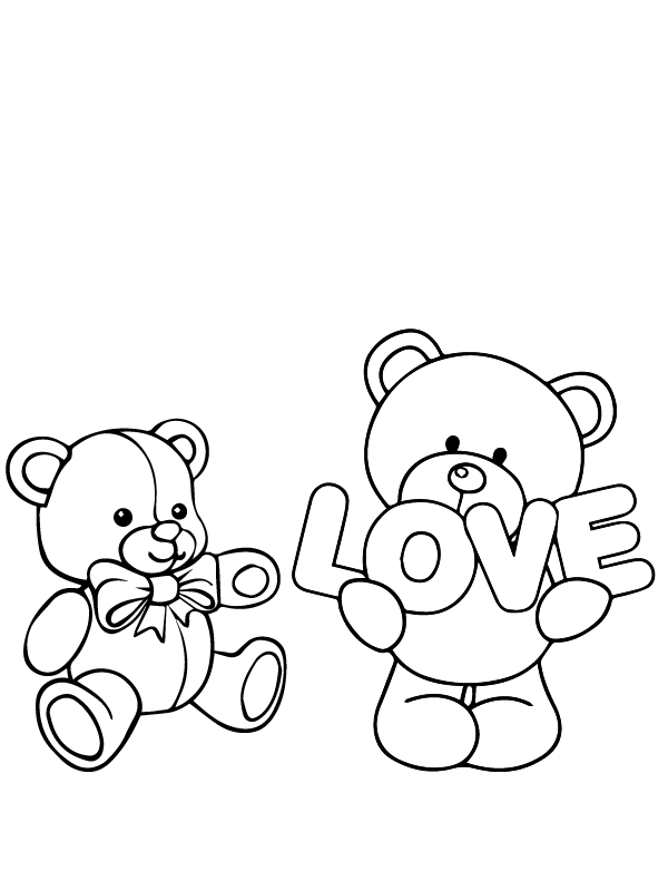 Niedlicher Teddybär mit Liebestext Valentinstag