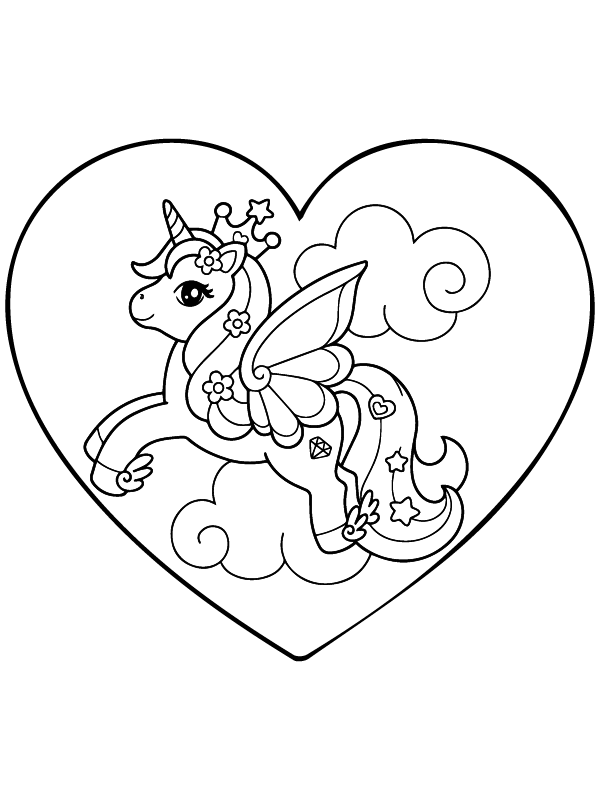 Cute Unicorn in Love Valentines