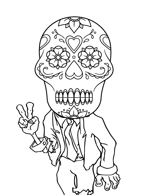 Day of the Dead coloring page-09
