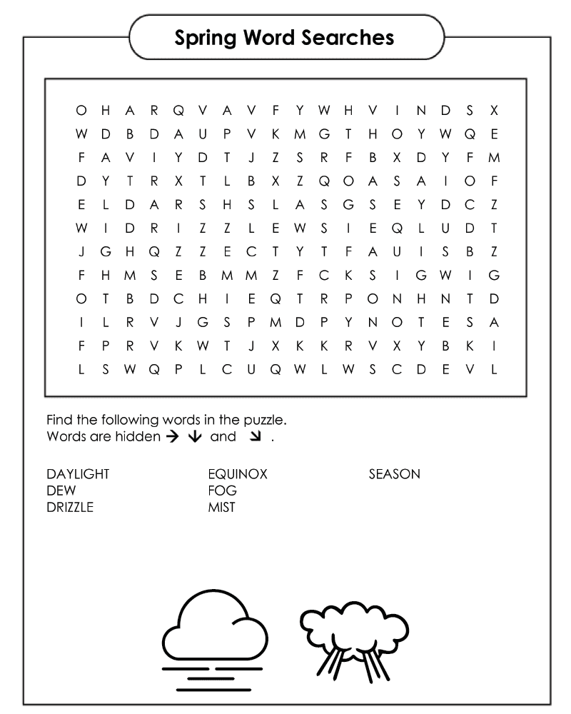 Difficult Spring Word Search