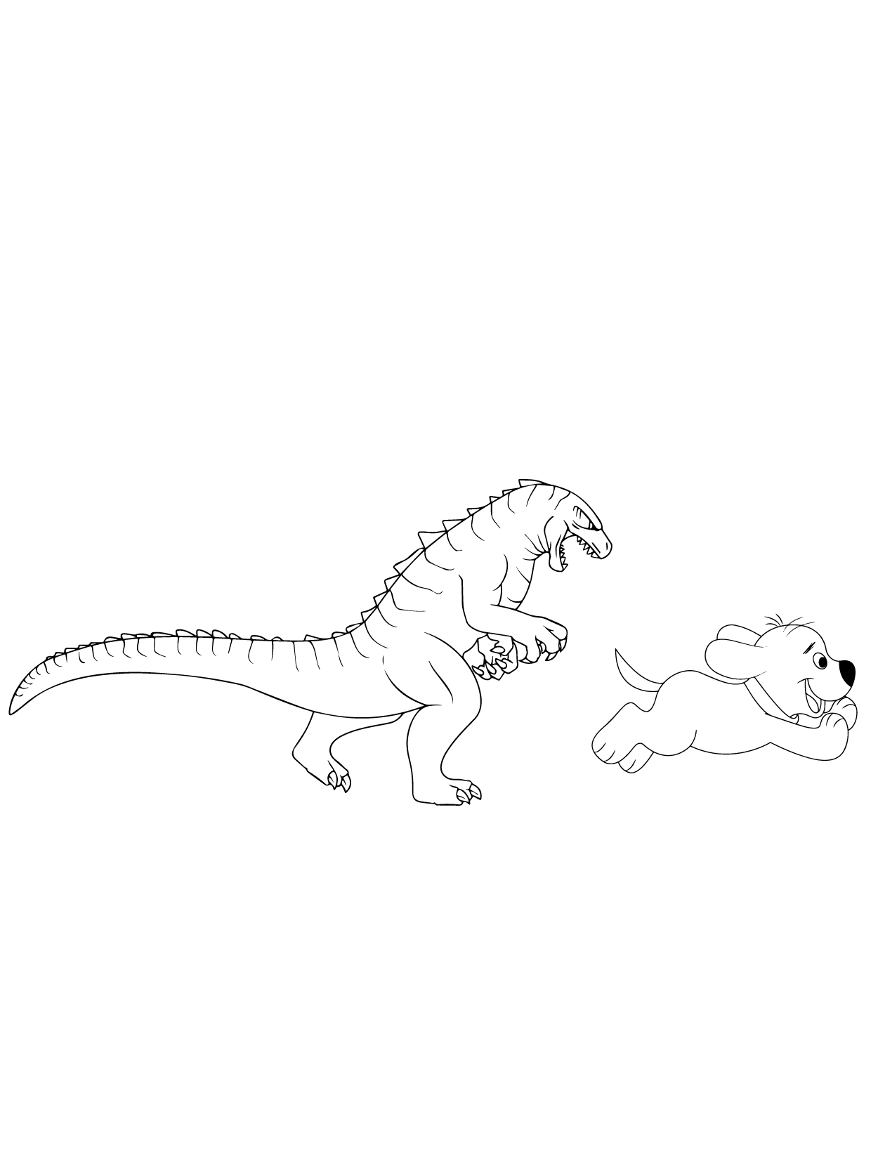 Dinosaur Chasing Clifford Dog