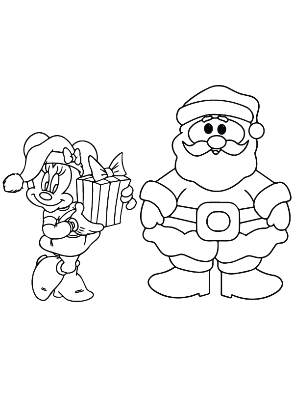 Disney Characters and Santa claus Cute
