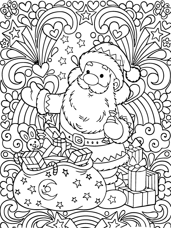 Folhas de colorir de Natal para download para adultos divertidas e gratuitas