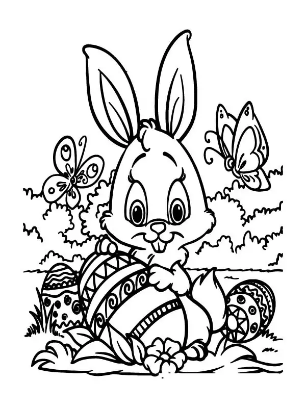 Easter Bunny and Butterflies