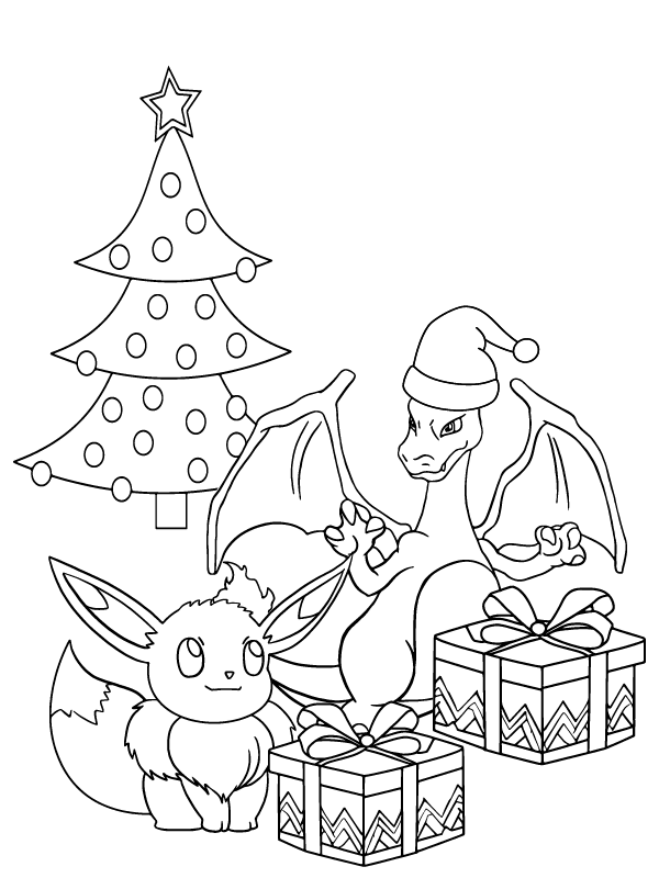 Eevee and Charizard Pokemon Christmas