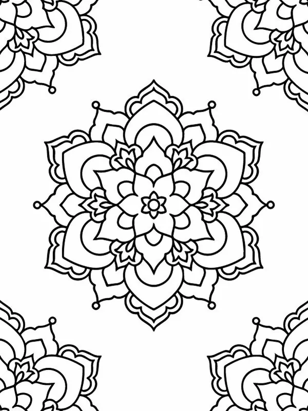 Elegant Simple Mandala Flower Design for Kids