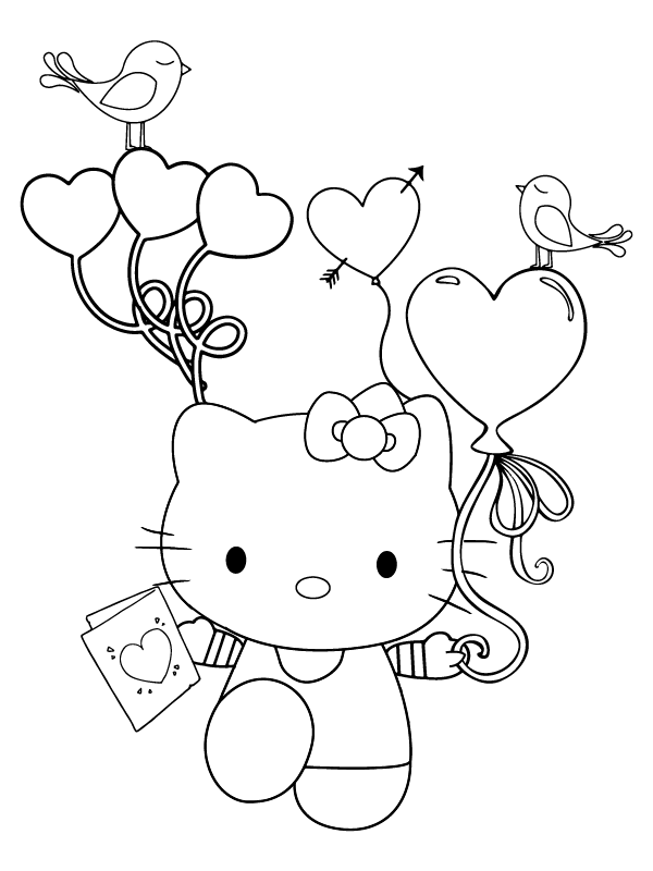 Aufgeregte Hello Kitty Valentinsgrüße
