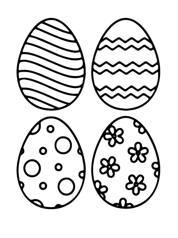 Four Cute Easter Eggs