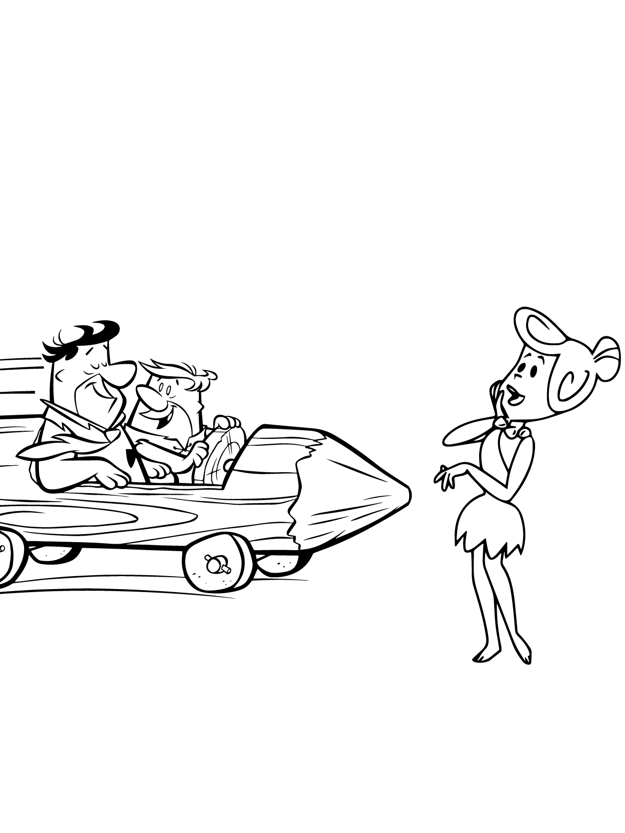 Fred Flintstone Driving a Car